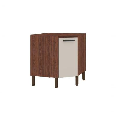 Balcão De Cozinha De Canto Oblíquo Com Tampo Ametista Kits Parana Nogueira Off White-tpnogueira