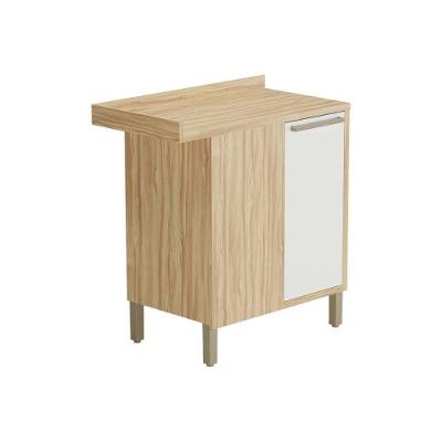 Balcão De Cozinha Modulado Canto Syrah 1 Porta C/ Tampo 48cm Amendoa/branco - Ronipa