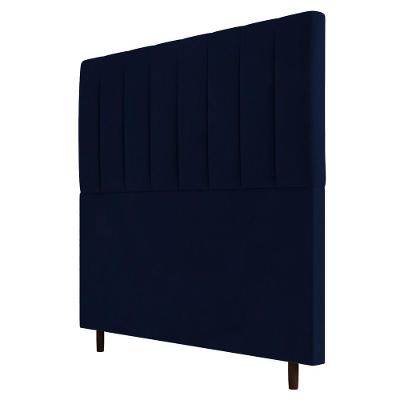 Cabeceira Box Casal Queen Size 160cm Veludo Azul Marinho