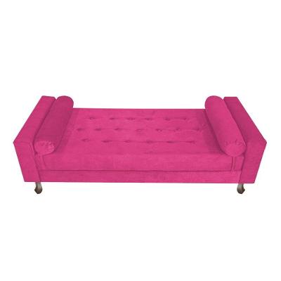 Recamier Baú Félix Solteiro 100cm Suede Pink