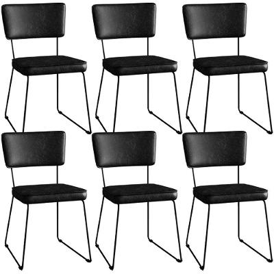 Kit 6 Cadeiras Estofada Sala De Jantar Couríssimo Preto
