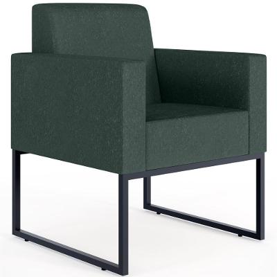 Poltrona Para Sala E Recepção Base Fixa De Metal Helô Verde Musgo