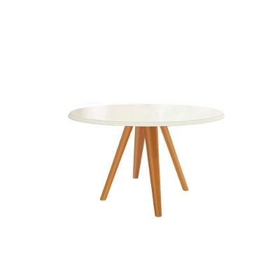 Mesa de Sala Jantar Duna Madeira Maciça + Tampo Madeirado c/ Vidro 180x105cm Carvalho/Off White - Kappesberg