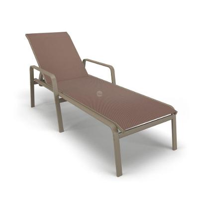 Espreguiçadeira Piscina Praia Alumínio Fendi Tela Marrom