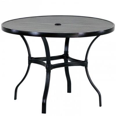 Mesa Roma Com Tampo Ripado 80cm Alumínio - Varanda Cozinha Preto