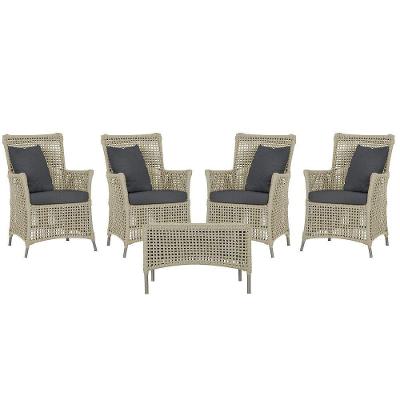 4 Poltronas E 1 Mesa Igapó Alumínio Fendi Corda Náutica E11 Rami