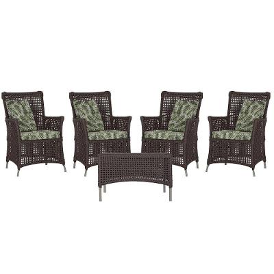 4 Poltronas E 1 Mesa Igapó Alumínio Fendi Corda Náutica E5 Marrom