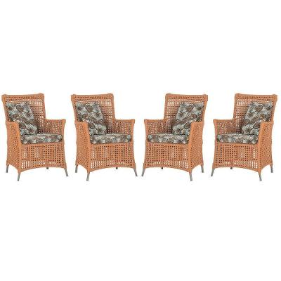 4 Poltronas Igapó Alumínio Pintura Fendi Corda Náutica E6 Terra Cota