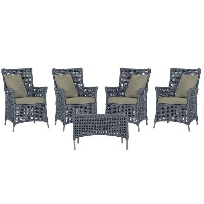 4 Poltronas E 1 Mesa Igapó Alumínio Fendi Corda Náutica E8 Prata