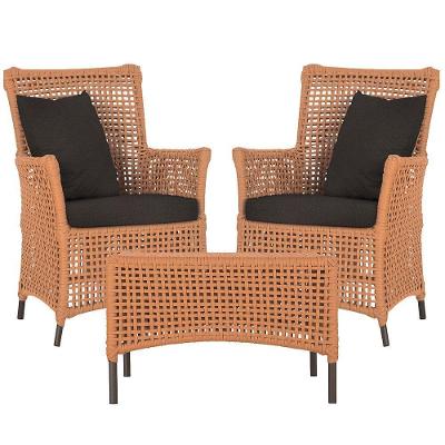 2 Poltronas E 1 Mesa Igapó Alumínio Marrom Corda Náutica E9 Terra Cota