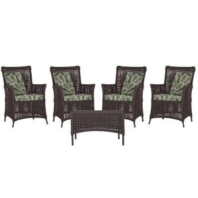 4 Poltronas E 1 Mesa Igapó Alumínio Marrom Corda Náutica E5 Marrom