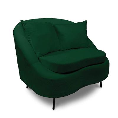 Poltrona Decorativa Orgânica Pé Ferro Pto Zaya Bouclê C05 - D'rossi Cor Verde