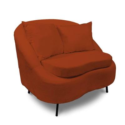 Poltrona Decorativa Orgânica Pé Ferro Pto Zaya Bouclê C05 - D'rossi Cor Terra