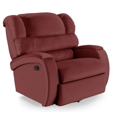 Poltrona Do Papai Reclinável Napoli Glider Giratória Pu Fh1 - D'rossi Cor Vermelho