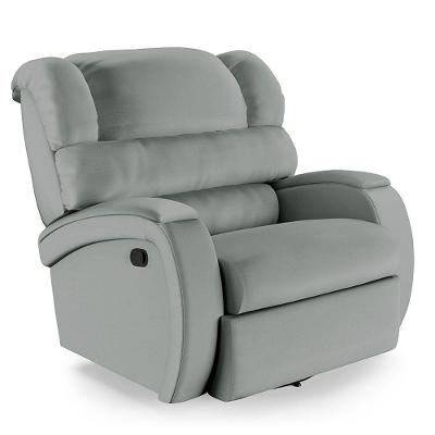 Poltrona Do Papai Reclinável Napoli Glider Giratória Massagem Pu Cinza Fh1 - D'rossi