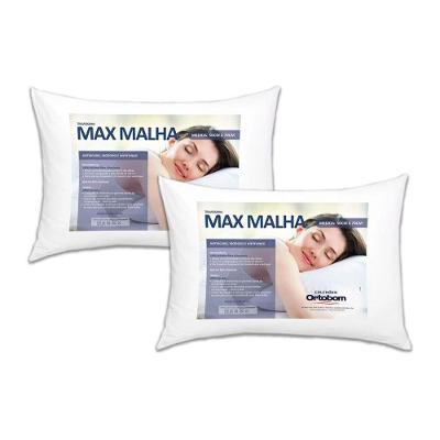 Travesseiro Fibras Siliconadas Max Malha 2 Unidades p/Fronha 50x70cm (50x70) - Ortobom