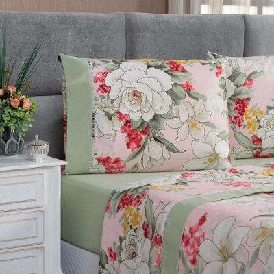 Jogo De Cama Estampado Micropercal 200 Fios Naturale Queen 04 Peças - Killy