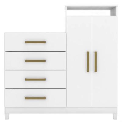 Cômoda 2 Portas E 4 Gavetas áurea Com Pés - Branco - Demóbile