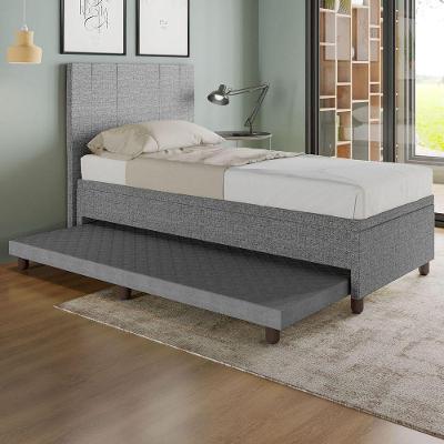 Base Box Solteiro Com Cama Auxiliar Com Colchão Conjugado Linho - Skybox Cor Cinza