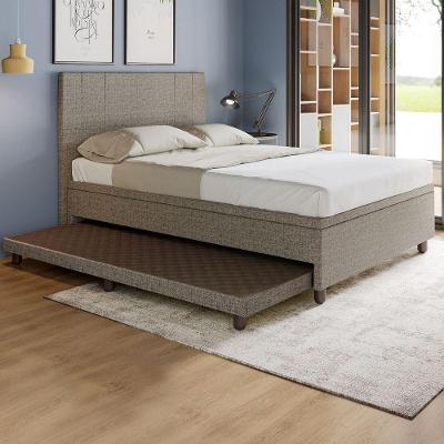 Base Box Casal Com Cama Auxiliar Com Colchão Conjugado Linho - Skybox Cor Marrom