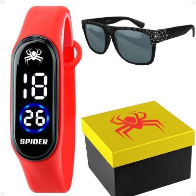 Relogio Prova Dagua Digital Qualidade Premium Original Vermelho Heroi Criança Esportivo Silicone