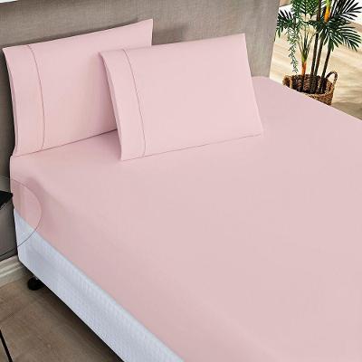Jogo De Lençol Milano Casal Padrão 3 Peças Percal 200 Fios Ponto Palito Classic - Rosa
