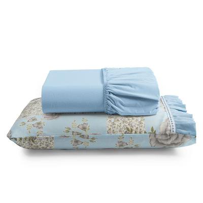 Jogo De Cama Lençol Solteiro Minuano 100% Algodão 2 Peças - Azul