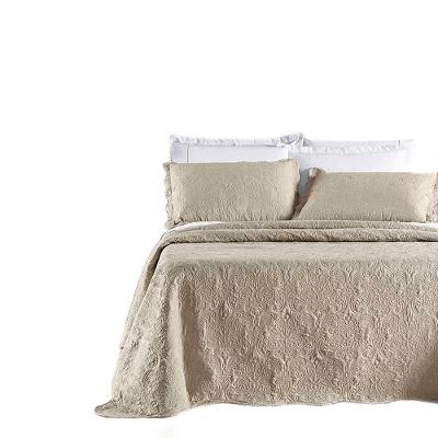 Kit Colcha Cobre Leito Aurora Queen 3 Peças Micropercal 200 Fios - Café Latte Bege