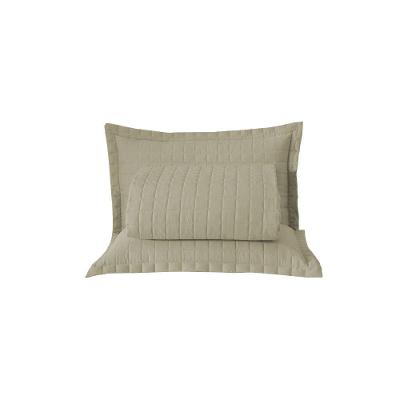 Kit Cobre Leito Colcha Unique Casal King 3 Peças Matelado Percal 300 Fios - Cáqui