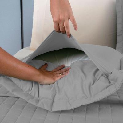 Kit Cobre Leito Colcha Unique Solteiro 2 Peças Matelado Percal 300 Fios - Cinza
