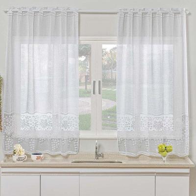 Cortina Para Cozinha Renda Uva 2,00m X 2,50m Varão 2m - Branco