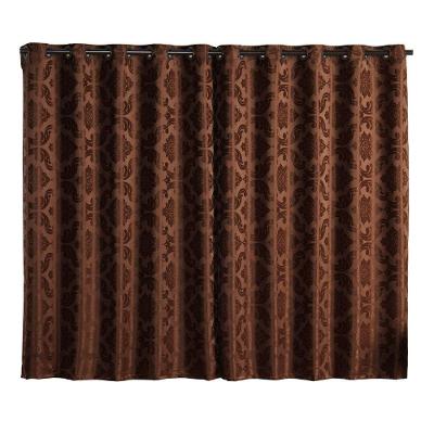 Cortina Jacquard 2,0 X 1,7m Sala Quarto Marrom