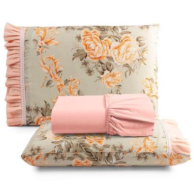 Jogo De Cama Lençol King Minuano 100% Algodão 3 Peças - Rosê