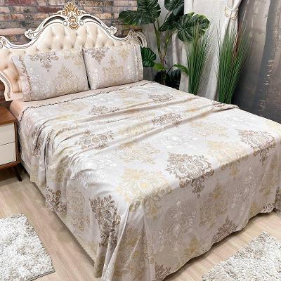 Jogo De Cama Lençol Queen Colonial Percal 300 Fios 4 Peças - Cáqui