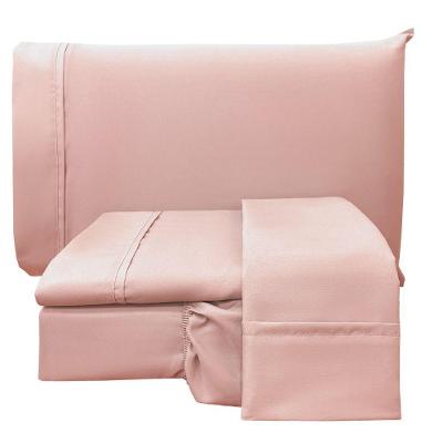 Jogo De Cama Lençol Queen Conforto Percal 300 Fios 4 Peças - Rosê