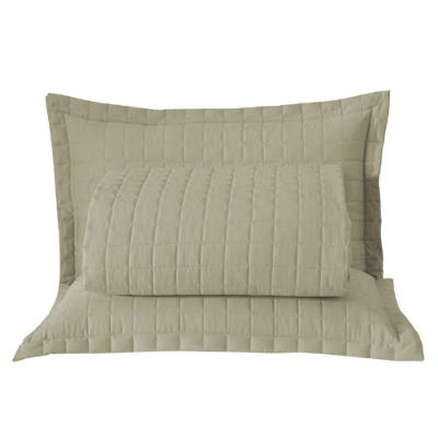 Kit Cobre Leito Colcha Monaco Queen Dupla Face 3 Peças - Cáqui