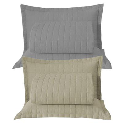 Combo 2 Kit Cobre Leito Colcha Monaco Queen Dupla Face - Cinza - Cáqui