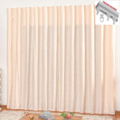 Cortina Em Jacquard Bahamas 2,00 X 1,70 Para Trilho Suisso - Palha