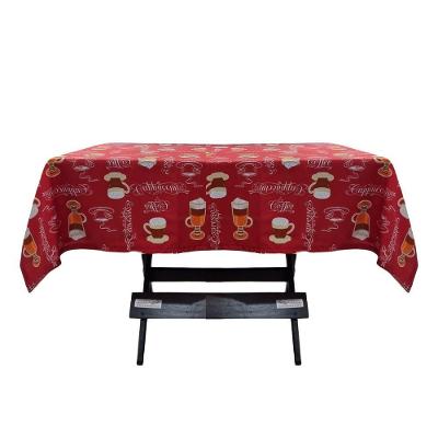 Toalha Mesa Oxford Estampado 1,50x1,50 4 Lugares Coffee