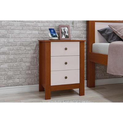 Mesa Cabeceira Casal Maggiore c/ 3 Gavetas Frassino/Off White - Lopas
