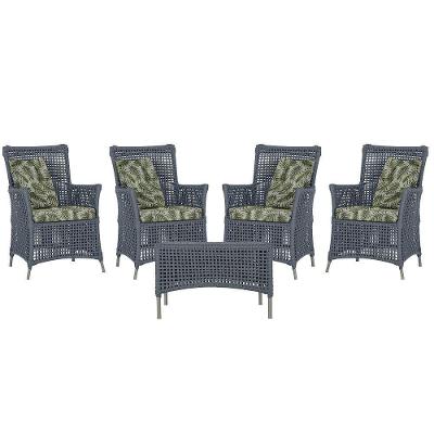 4 Poltronas E 1 Mesa Igapó Alumínio Fendi Corda Náutica E5 Prata