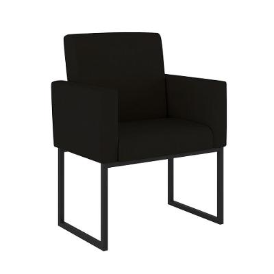 Cadeira Poltrona Decorativa Base De Ferro Reforçada Preto