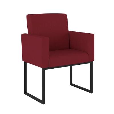 Cadeira Poltrona Decorativa Base De Ferro Reforçada Preto Marsala