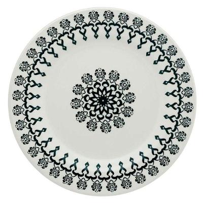 Prato Raso De Cerâmica Estampa Donna Folk 24cm 1 Unidade - Biona 061404