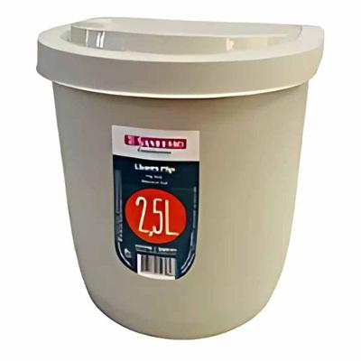 Lixeira Plástica Para Pia Flip Bege 2,5l Sanremo