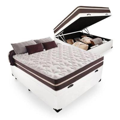 Cama Box Baú Casal + Colchão De Molas Prime Colchões Classic Superlastic 138x188x64 Branco.