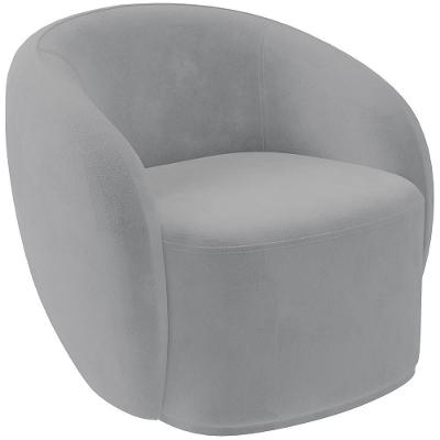 Poltrona Decorativa Para Sala De Estar Living Gliese K01 Veludo Cinza