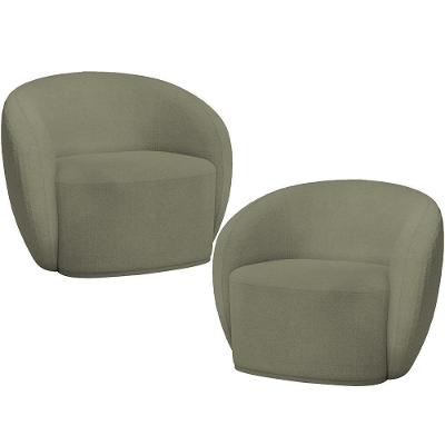 Kit 02 Poltronas Decorativas Para Sala De Estar Living Gliese K01 Bouclê Verde