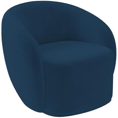 Poltrona Decorativa Para Sala De Estar Living Gliese K01 Veludo Azul Marinho