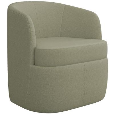 Poltrona Decorativa Giratória Para Sala De Estar Siena K01 Bouclê Verde - Lyam Decor